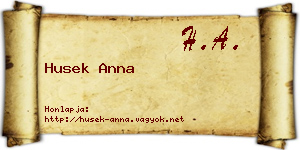 Husek Anna névjegykártya